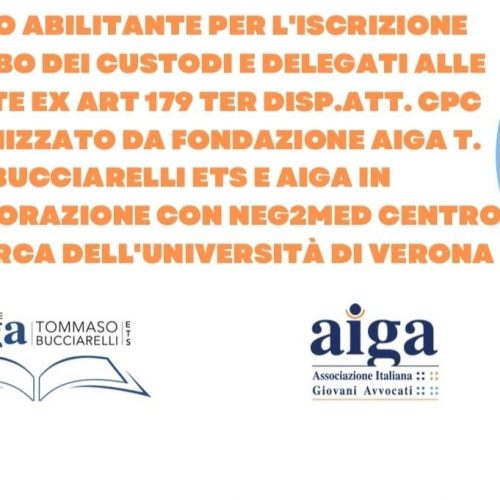 Corso abilitante per custodi e delegati alle vendite ex art. 179ter disp. att. cpc.